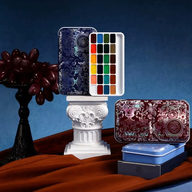 Watercolor Paint Set Solid Pigment - Rubens 24 Colors 1ml Solid Watercolor