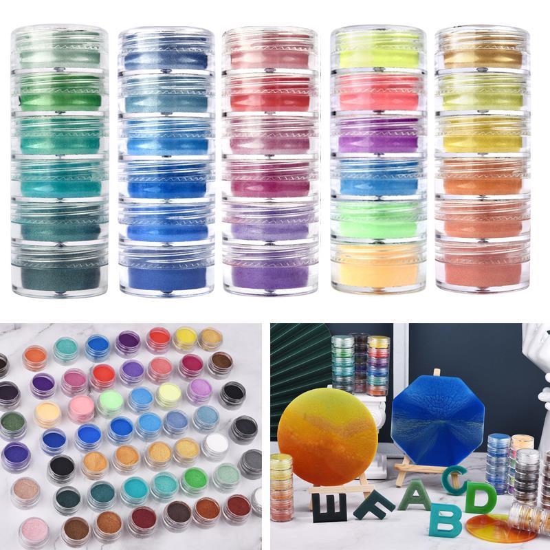 6Colors/Set Pearl Powder Pigme - Silicone Epoxy Resin Molds Set recension och pris
