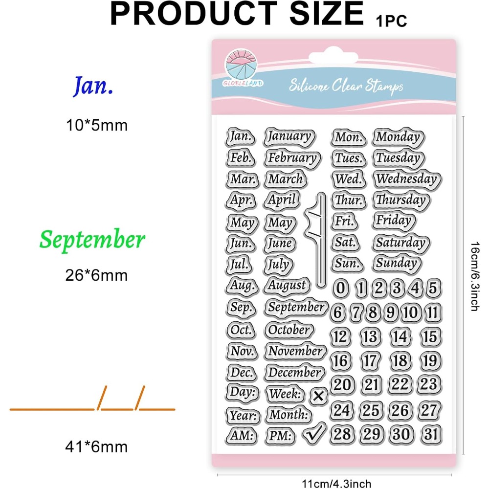 Calendar Clear Stamp for Scrap - Clear Silicone Stamps For Card Making recension och pris