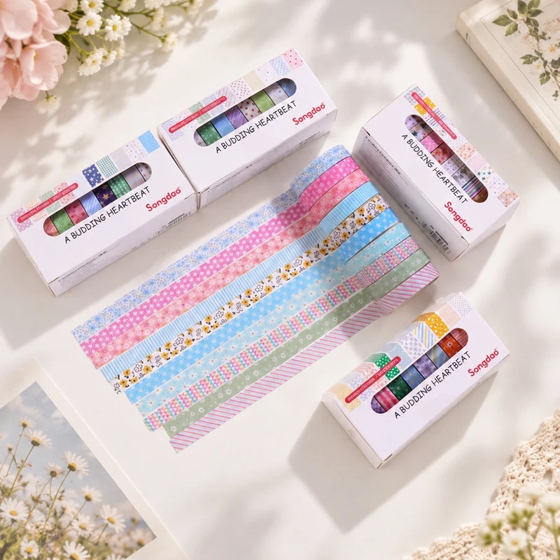 10 Rolls Floral Pastel Washi T - Scrapbooking recension och pris